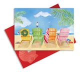 Embellished Christmas Cards - Adirondack Chairs W/ Seagull