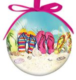 Ball Ornament - Flip Flop Beach