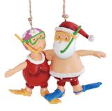 Resin Ornament - Mr & Mrs Claus Snorkeling