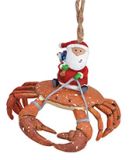 Resin Ornament - Santa Riding Crab