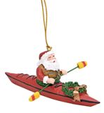 Resin Ornament - Santa Kayak