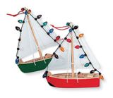 Wood Ornament - Sailboat with Lights